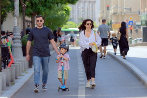 Young family walking 1